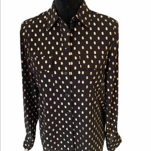 WhoWhatWear Black Print Blouse.